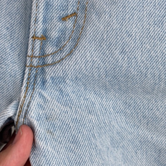 Vintage 80s Little Levis Suspender Jeans 5 Orange Tab Light Wash Retro Wedding - Picture 5 of 12